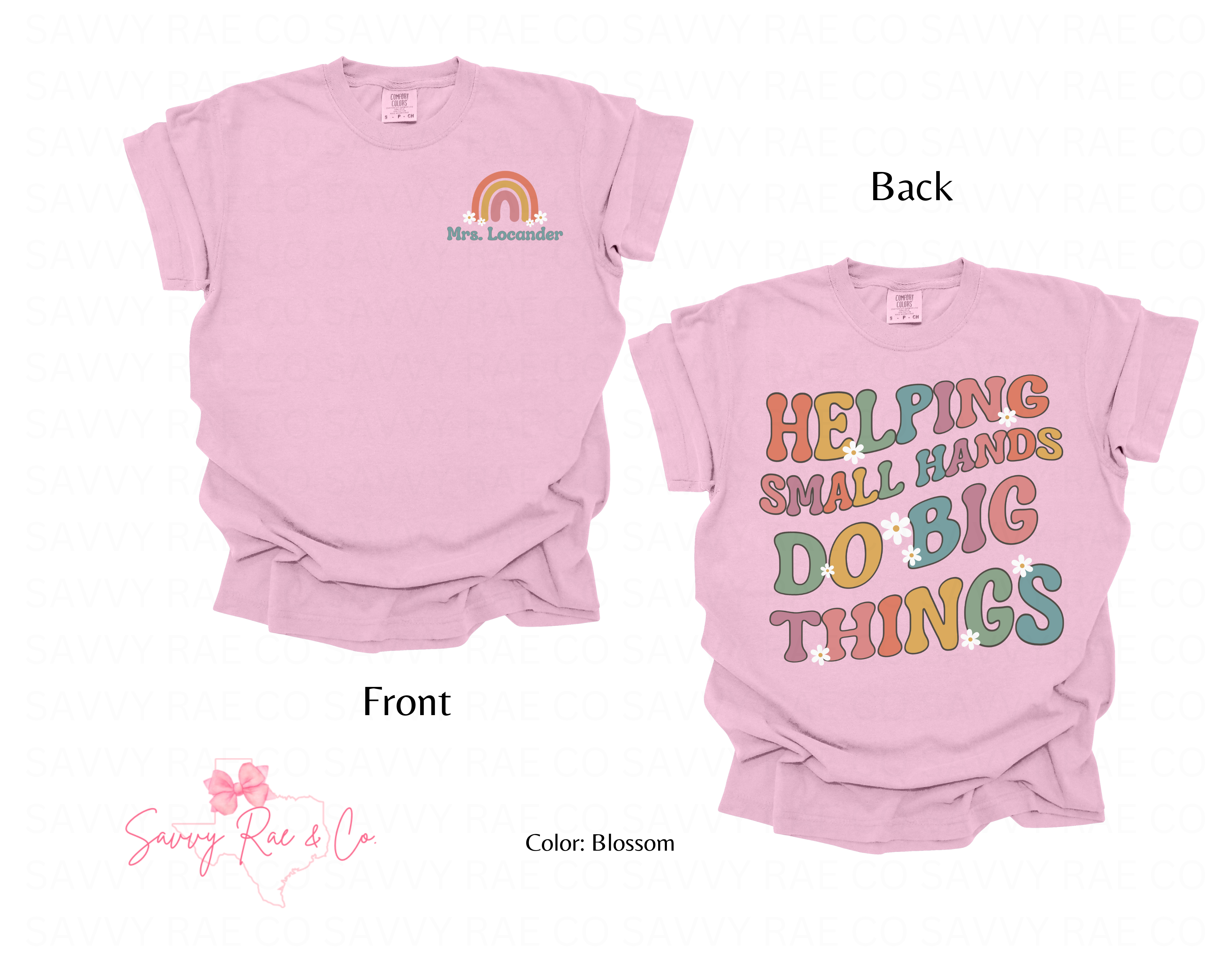 'Helping Small Hands Do Big Things' Adult Comfort Colors Shirts