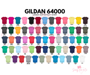 Checkered Family Name Font Gildan Softstyle Shirts