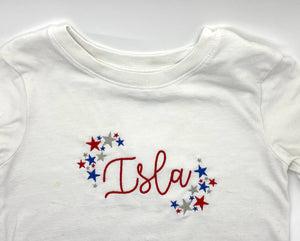 Double Star Wreath with Name Shirt